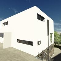 Ein Model von einem Einfamilienhaus im Bauhausstil