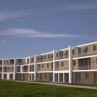 Eine Darstellung eines Gebäudes, das moderne Architektur und klare Linien zeigt.